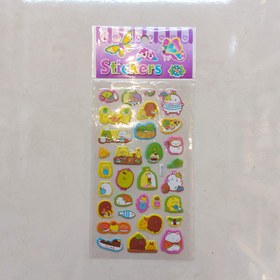 تصویر استیکر برجسته متنوع عروسکی و حروف - طرح Sticker with a variety of colors and letters