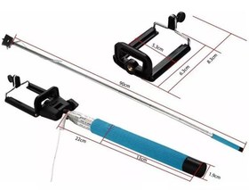 تصویر مونوپاد سیم دار مدل Selfie Stick Cable Take Pole 