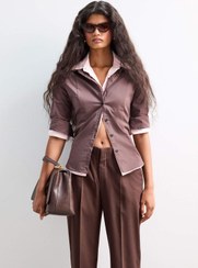 تصویر پیراهن زنانه قهوه ای دفکتو | F9434AX25AU Defacto 