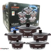 تصویر سرویس قابلمه گرانیتی لایف اسمایل مدل FLCM10 ظرفیت ۱۰ پارچه 