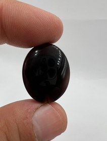 تصویر عقیق جزع یمانی اصیل|طبع عالی و رنگ مشکی جذاب کد G071 Agate