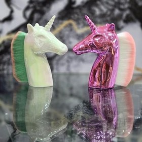 تصویر براش ناخن یونیکورن طرح کرومی و مسی 