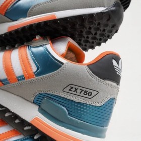 تصویر کفش کتانی سفید آبی نارنجی آدیداس adidas ZX 750 مدل 2002 