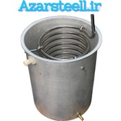 تصویر کندانسور آبی سردکن استیل دستگاه تقطیر عرق گیری گلاب گیری گیاهی 
