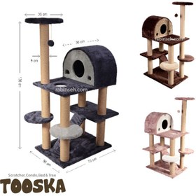 تصویر اسکرچر، لانه، جای خواب و درخت گربه مدل توسکا برند کدیپک Kedipek Cat Scratcher Tooska Model