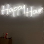تصویر تابلو نئون طرح نوشته " happy hour "کد032 