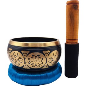 تصویر کاسه تبتی طلایی مشکی 14cm 