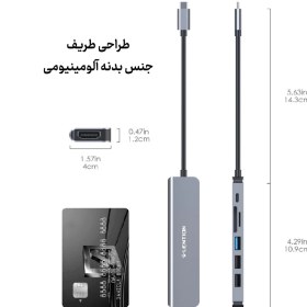 تصویر هاب هفت پورت USB-C لنشن مدل CE18 Lention USB-C Hub 7 in1 Stable Driver CE18