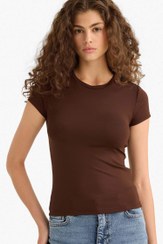 تصویر تیشرت زنانه قهوه ای دفکتو 