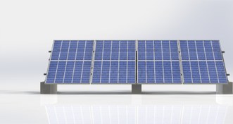 تصویر سازه خورشیدی 4 پنله تک ردیف فولاد گالوانیزه شده solar structure 4 panel 1 row