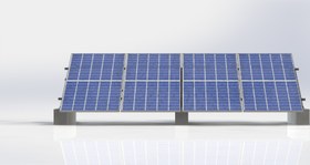 تصویر سازه خورشیدی 4 پنله تک ردیف فولاد گالوانیزه شده solar structure 4 panel 1 row