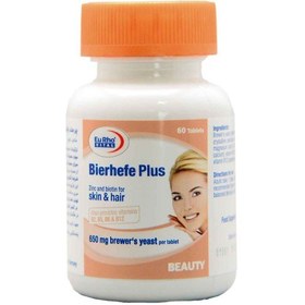 تصویر قرص مخمر آبجو بیرهف پلاس 60 عدد یوروویتال Eurhovital Bierhefe Plus 60 Tablets