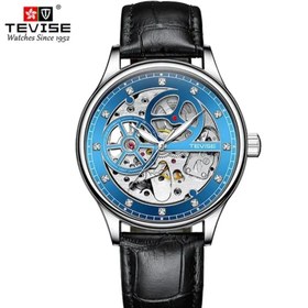 تصویر ساعت لاکچری مردانه تیوایس مدل T820E - آبی نقره ای Men's luxury watch TEVISE model T820E