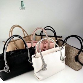 تصویر کیف دستی زنانه چرمی ZARA مدل دسته نگین همراه بند بلند چرمی ZARA BAG