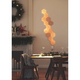 تصویر پنل روشنایی هوشمند ۱۳ قطعه Nanoleaf Elements Smarter Kit Wood Look 