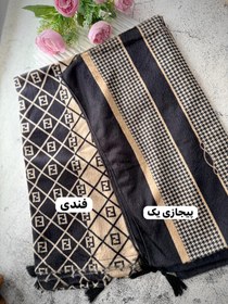 تصویر شال مخمل پک کرمی مشکی کد ۷۲۴ 