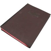 تصویر کارتابل 15 برگ مقوایی ضخیم جلد چرم مصنوعی رنگ قهوه ای ورد (WORLD STATIONARY 100 SHEET) 