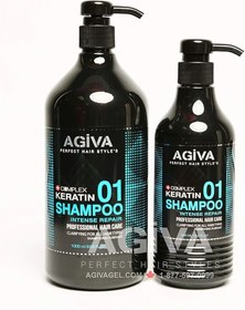 تصویر شامپو بدون سولفات آگیوا مشکی مدل کراتینKeratin 01 Agave Black Hair Shampoo Model Keratin 01