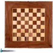 تصویر تخته نرد و شطرنج چوب گردو بدنه منبت سایز 50 در 50 