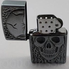 تصویر فندک زیپو طرح اسکلت گازی 