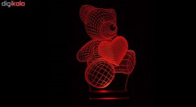 تصویر چراغ خواب سه بعدی نورا مدل Bear and Heart ا Noura Bear and Heart 3D Night Light Noura Bear and Heart 3D Night Light