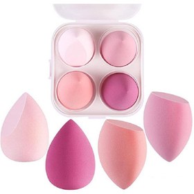 تصویر باکس پک ۴ عددی بیوتی بلندر رنگی Box pack of 4 colored beauty blenders