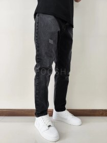 تصویر شلوار جین مام فیت ذغالی 