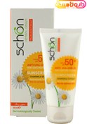 تصویر ضد آفتاب بدون رنگ اس پی اف 50 مناسب پوست های خشک تا نرمال 50میل شون ا Schon Sunscreen Schon Sunscreen