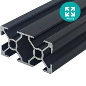 تصویر پروفیل آلومینیوم شیاردار صنعتی 20 در 40 با آنودایز مشکی : وایمند 