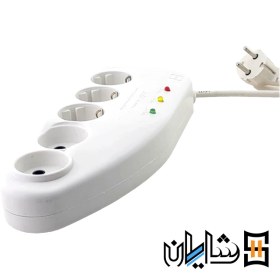 تصویر محافظ پنج راهی لوازم صوتی و تصویری ارت‌دار کاوه‌ مدل KCP2525E - 2.5 متر kaveh 5way extension cord with earth