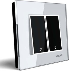 تصویر کلید و پریز ویرا مدل امگا سفید سفید مشکی Veera Switch And Sockets White White Black Omega