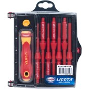 تصویر پیچ گوشتی 1000 ولت لیکوتا مدل ASD-CVS103K LICOTA 7 IN 1 VDE INTERCHANGEABLE SCREWDRIVER ASD-CVS103K