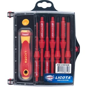 تصویر پیچ گوشتی 1000 ولت لیکوتا مدل ASD-CVS103K LICOTA 7 IN 1 VDE INTERCHANGEABLE SCREWDRIVER ASD-CVS103K