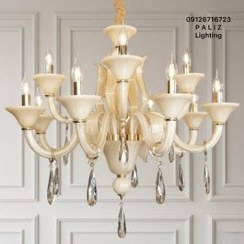 تصویر لوستر مورانو کریستالی نئوکلاسیک جدید 