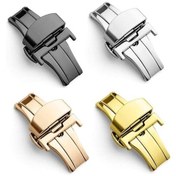 تصویر قفل تاشو بند ساعت چرمی پروانه ای 