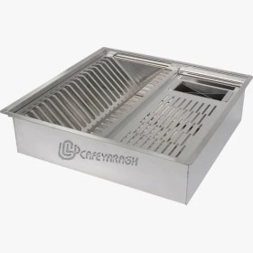 تصویر آبچکان توکار برازا مدل B1 سایز ۴۶ سانت استیل و مشکی 