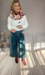 تصویر شلوار زنانه جین ایزی بگ تینت سبز 