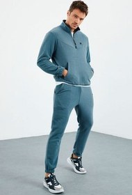 تصویر TOMMY LIFE لباس ورزشی مردانه اورمان گرین - O.green Half Zipper Rubber Leg Fleece 85159 