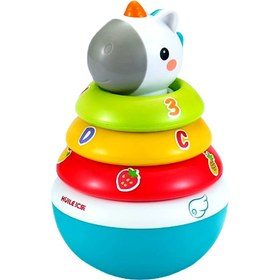 تصویر اسباب بازی حلقه هوش تعادلی و جغجغه یونیکورن هولی تویز مدل 3136 Hola Toys Rings Baby Toy with Unicorn 