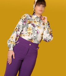 تصویر ست شومیز و شلوار مجلسی نیلوفر 