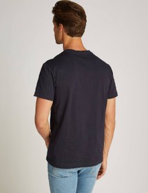 تصویر تی‌شرت مردانه با طرح مونوگرام - از جنس جیر کتان، آبی برند calvin klein jeans Men's Monogram T-Shirt - Cotton jersey, Blue