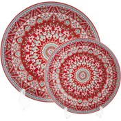 تصویر سرویس پذیرایی 7 پارچه مقصود مدل ترنج ورژن یک - قرمز 