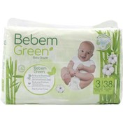 تصویر پوشک ببم سبز سایز3 بسته 38 عددی Bebem Size 3 Baby Diapers pcs 38