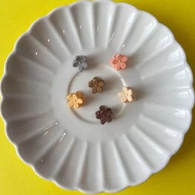 تصویر گیره ریز مینیمال طرح گل 6 عددی 