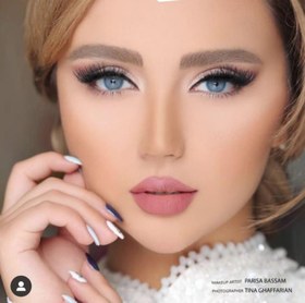 تصویر لنز چشم آبی تیله ای دور دار Pixie blue لابلا Labella سری Milano 