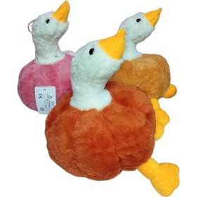 تصویر عروسک غاز کدویی صورتی Pink Pumpkin Goose Plush Doll