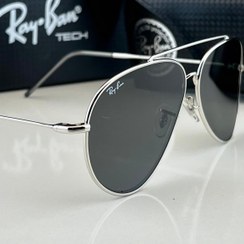 تصویر عینک آفتابی برند ریبن مدل ریورس فلزی عدسی معکوس Rayban riverse aviator