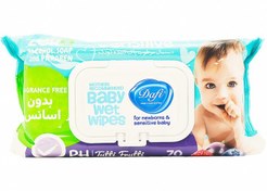 تصویر دستمال مرطوب درب دار دافی مدل SENSETIVE بسته 70عددی Dafi Sensitive Wet Wipes 70pcs