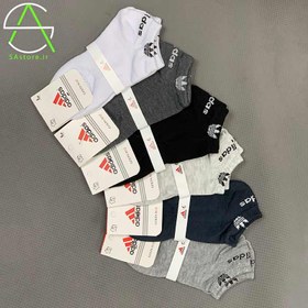 تصویر جوراب زیر قوزک کف حوله ای اسپرت آدیداس‎ - طوسی Adidas sports towel ankle socks