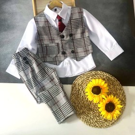 تصویر ژیله شلوار و پیراهن و کروات مجلسی پسرانه - مشکی Pants vests, shirts and ties for boys